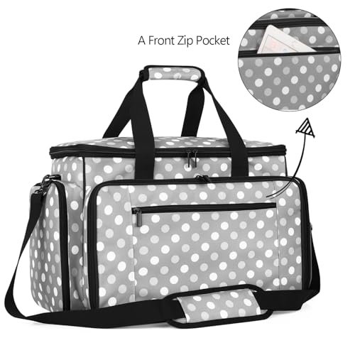 LUXJA Sewing Machine Case with Removable Padding Pad, Gray Dots - color: Gray Dots, style: Sewing Machine Bag