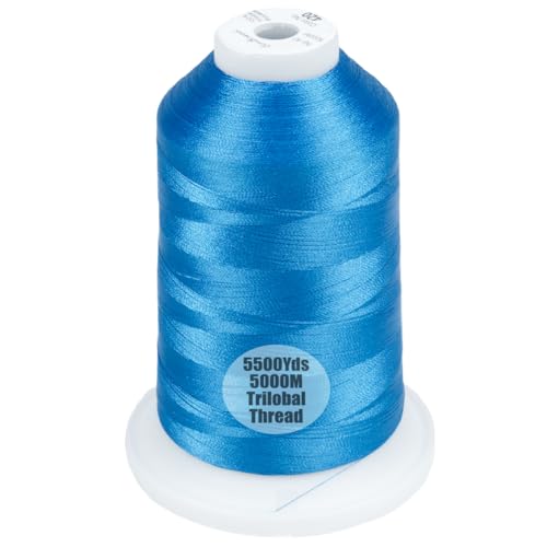 Simthread 5500Yds/5000M 40WT Polyester Embroidery Thread Electric Blue 420 - color: Electric Blue-420