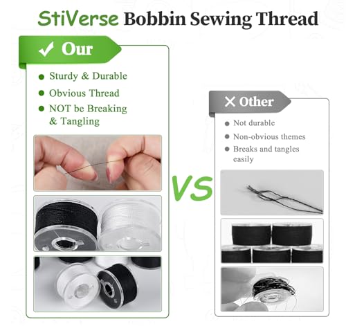36pcs 18White+18Black 40S/2 Prewound Bobbin Thread Set - color: Black & White (36PCS)