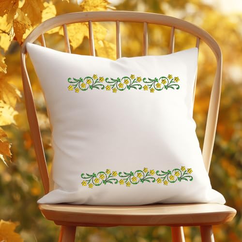 ORIGACH 4 Sheets Water Soluble Embroidery Patterns Stabilizers - Pre-Printed Borders Designs - Stick & Stitch Embroidery Paper for Hand Sewing Lovers - color: Borders