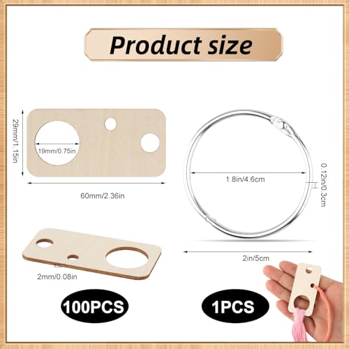 101pcs Wooden Embroidery Floss Drop,Embroidery Floss Organizer with Floss Ring Cross Stitch Bobbins for DIY Sewing Storage,Craft Supplies(Style D) - color: Rectangle