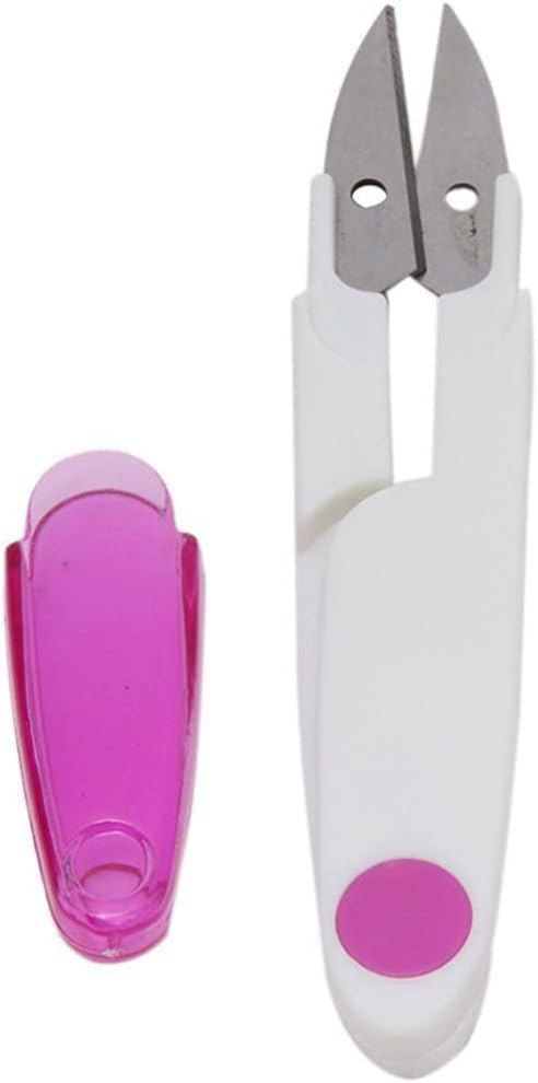 AKOAK 1 Pack U-shaped Yarn Scissors, Tailor's Scissors, Portable Yarn Scissors with Safety Cover, Thread Scissors for Needlework, Cross-Stitch Craft, DIY Projects, Sewing Supplies (purple) - color: Purple