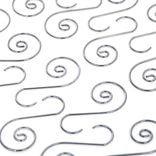 Christmas Tree Hanging Ornament Hooks - Silver Metal Wire Hangers 120 Pk