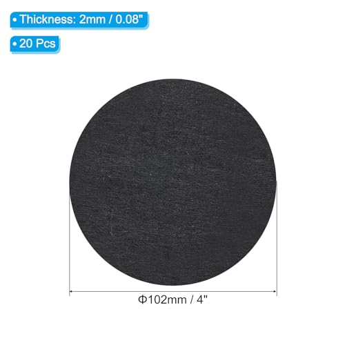 PATIKIL 4 Inch Diameter Lamp Base Felt, 20Pack 2mm Thickness Round Soft Adhesive Non-Slip Anti-Scratch Backed Felt for Lamp Furniture DIY Craft, Black - color: Black, size: 4 Inch