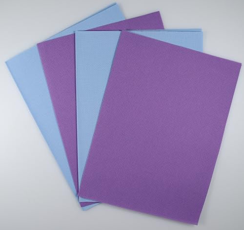 KCS 4/6 pc of 12" x 18"(30cmx45cm) 18CT Counted Cotton Aida Cloth Cross Stitch Fabric (4 pc,Lavender+Light Blue) - color: Lavender+light Blue, size: 4 pc