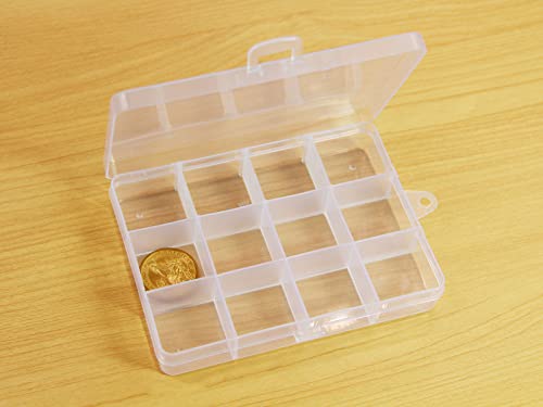 10Pack 12Grid Clear Storage Fixed Divider Boxes for Jewelry - size: 10pcs 12 Grids Box
