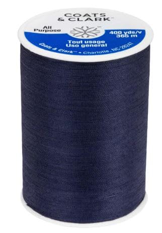 Coats & Clark Dual Duty All Purpose Sewing Thread 230A 400 Yards Each Spool 3 Pack Bundle with Bella's Crafts Needle Threaders (Navy) - color: Navy