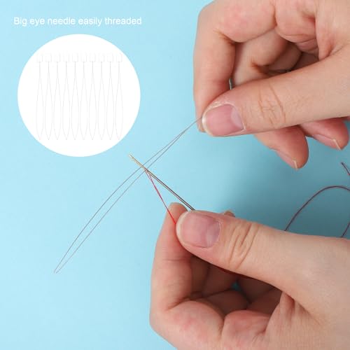 10 PCS Punch Needle Threader 7.87 Inch 9.44 Inch Embroidery Needle Threader for Hand Sewing for Punch Needles Hair Extensions Cross Stitchs DIY Sewing Craft Works