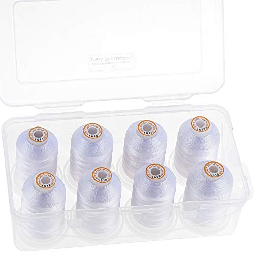 New brothread 8 Spools Polyester Embroidery Machine Thread -8xSnow White - color: Snow White
