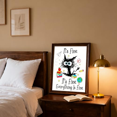Cat Stamped Cross Stitch Kits for Beginners,Inspirational Quotes 12x16in - color: cross stitch-1105-1