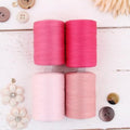ThreadArt Cotton Quilting Thread Set, 1000M 50/3, 4 Pink Tones - color: 4 PINK TONES