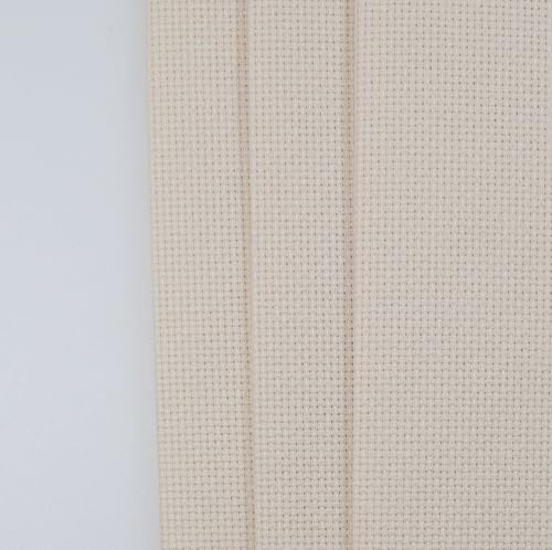 KCS 3 pc of 12" x 18"(30cmx45cm) Counted Cotton Aida Cloth Cross Stitch Fabric (Ecru,14CT) - color: Ecru, size: 14CT