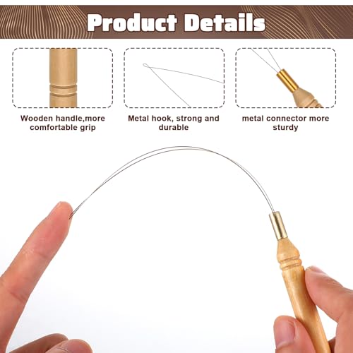 Sibba 10pcs Hair Extension Loop Threader Tools for Link Rings Beads