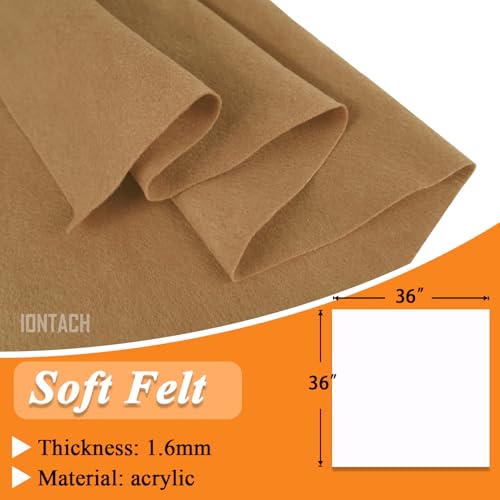 IONTACH 36" X 36" Tan Soft Felt Fabric 1.6mm Thick - color: Tan, size: Soft - 36" X 36"