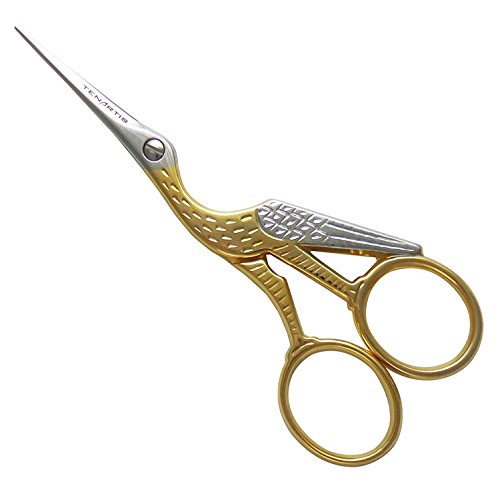 4.5 Inch Professional Stork Embroidery Scissors - Tenartis 152 Made in Italy - size: 4.5 Inch