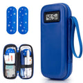 Insulin Cooler Travel Case with Temperature Display, Tsa Approved, Refrigerated Medicine Travel Case with 2 Ice Packs, Insulin Pen & Other Diabetic Supplies Organizer for Trip and Daily - color: H2_Blue