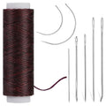 Ftyiwu Waxed Thread Upholstery Needle and Thread 32 Yards Leather Sewing - color: Red Coffee, size: 32Yard