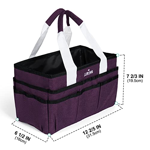 JJRING Craft Organizer Tote Bag Art Storage Caddy Deep Purple - color: Deep Purple, size: Small