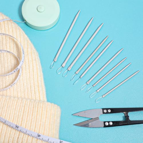 9 PCS Wool Yarn Needles, Darning Needle Nylon Thread Rope Threader Large Eye Tapestry Needle for Weave Hand Weaving Sweater Tools Accessories for Sewing Knitting Crochet Yarn Embroidery