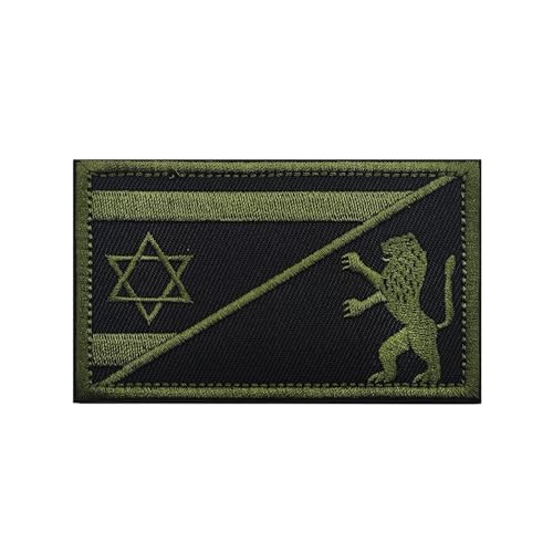 2 Pack Star of David Lion Embroidered Hook Loop Tactical Patch - color: color_r