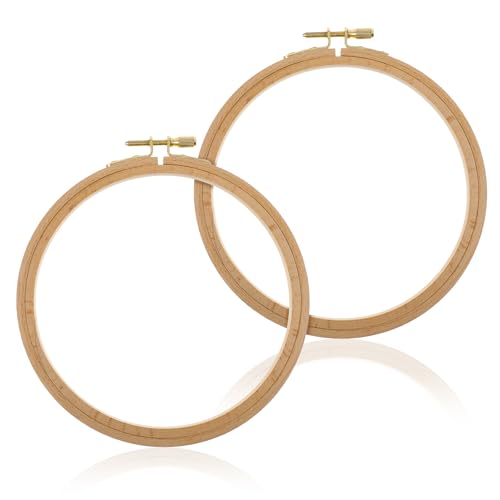2 Pack 5 Inch Wood Embroidery Hoop, Cross Stitch Hoops Ring, Wooden Embroidery Hoops, Cross Stitch Supplies Beech Wooden Embroidery Frames for Art Craft Sewing, DIY Decoration