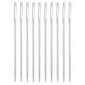 uxcell 50Pcs Large Eye Needles, 1.81" 1.05mm High Carbon Iron Embroidery Thread Needle Sewing Big Eye Needle Knitting Needles for Hand Sewing Art Crafts, Silver - size: 1.05x46mm