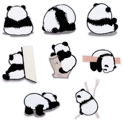 16PCS Panda Embroidered Patches, Iron On Sew On Appliques for Clothes DIY - color: Panda