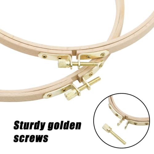 Mormchlots 2Pcs 8 Inch Wood Embroidery Hoops - size: 8 inch