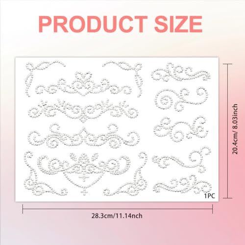 13 Pcs Floral Border Pattern Iron on Rhinestones Transfer, Bling Crystal Clothing Repair Applique Heat Transfer Patches for T-Shirt Vest Shoes Hat Jacket Pants Bags Decor - color: Floral