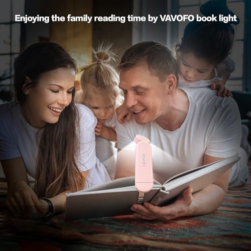 VAVOFO USB Rechargeable Book Light, Bookmark Clip on LED Reading Light - color: Light Pink