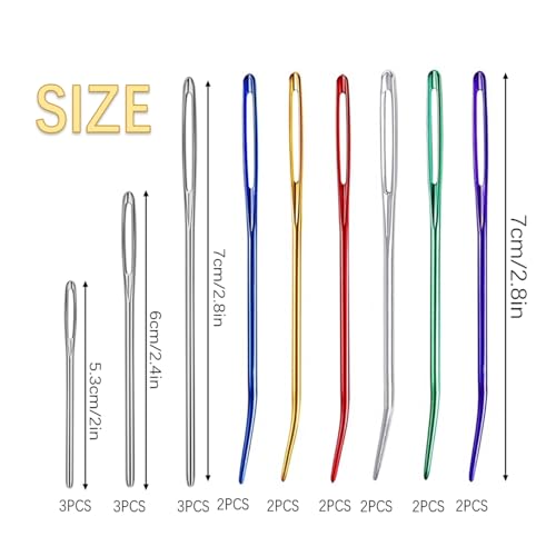 Twisepicks 21 Pcs Yarn Needle, Crochet Tapestry Needles for Crocheting, Large-Eye Blunt Needles, Large Eye Weaving Needle with Storage Box, Darning Needles for Yarn - color: 21 pcs