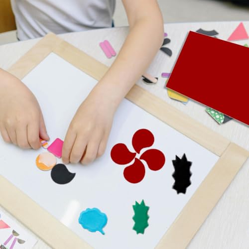 10 PCS Sticky Felt Sheets, Self Adhesive Felt Sheet - color: Red