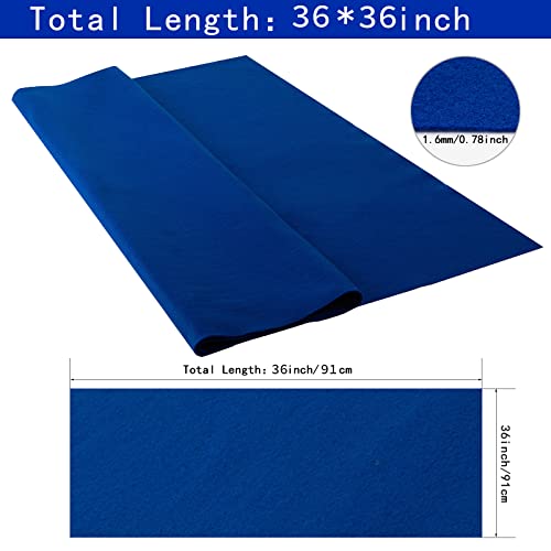 HaoFeijh Felt Fabric 36 * 36 Inch Wide 1.6mm,Fabric Sheets Soft Woven Acrylic Craft Fabric for DIY Craft Work Sewing Patchwork,Craft Felt - color: Sapphire Blue, size: 1