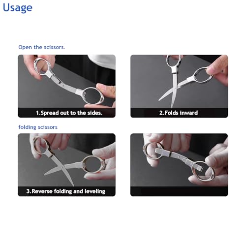 YVAOG Mini Folding Scissors, Safe Portable Travel Mini Scissors, Stainless Steel Retractable Small Scissors for Home Office, 2 Piece Set (gold) - color: Gold