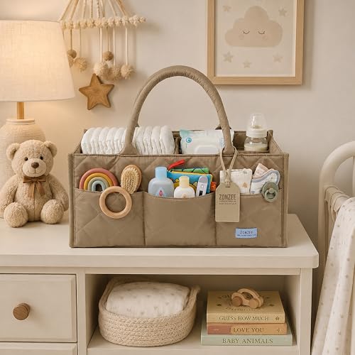 Baby Diaper Caddy Organizer, Khaki - color: Khaki