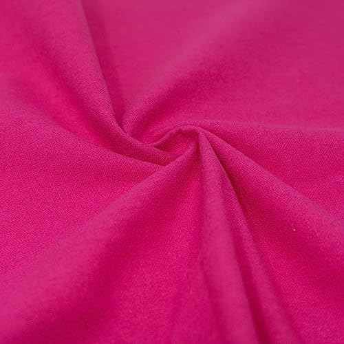 RTC Fabrics 42"/43" Wide 100% Cotton Flannel Solid Bright Pink Color DIY Crafting, Quilt, Sewing Fabric by the Yard - color: Bright Pink, size: Cut by the yard