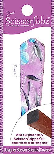 Designer Scissors Sheaths Shears Protective Covers-For Small Embroidery Scissors - Purple Tropical Flowers Design-#SS-209 - color: Purple Tropical Flowers, size: Single Small Size