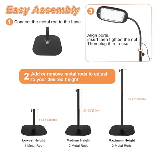 Floor Magnifying Glass with Light and Stand, 30X 10X Floor Magnifying Lamp