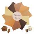 30Pcs Stiff Felt Sheets, 1mm Thick Felt Fabric Squares for Sewing & DIY - color: Brown Series
