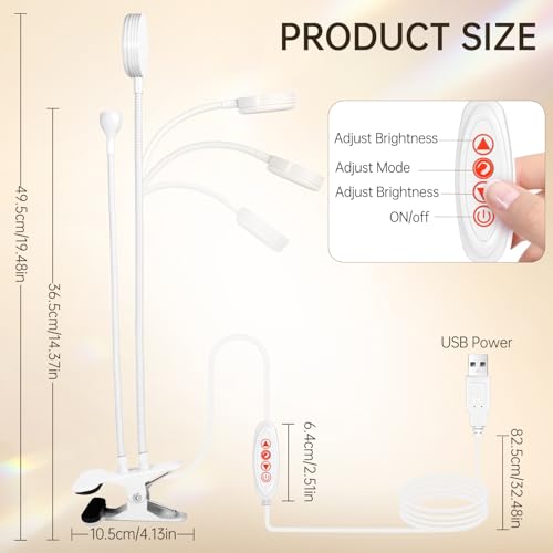 AORAEM UV LED Nail Lamp, Double-Headed Flash Cure Light, White - color: Gooseneck-White