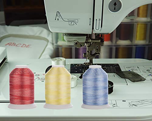 Simthreads 12 Variegated Color Polyester Embroidery Machine Thread for Most Home Embroidery Machines 1100 Yards Each - color: 12Va-1