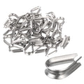 uxcell 50Pcs M4 Stainless Steel Thimble for 5/32" Dia Wire Rope, Wire Rope Cable Thimbles Rigging for Marine, Sunshade Sail, Fence - size: M4