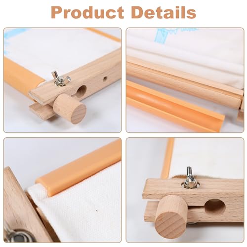 Small Beech Wood Tapestry Embroidery Frames, Scroll Stitching Holder for Cross Stitch, Needlepoint, Quilting & Sewing Projects - style: 12" x 6"