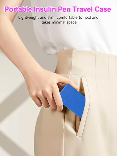 YOUSHARES Travel Case for GLP-1 Pens, Portable Insulin Pen Case with Adjustable Slots for Different Sized GLP1 Pens, Waterproof Storage Organizer Diabetes Pen Protector for Travel and Daily Use - color: P1_blue