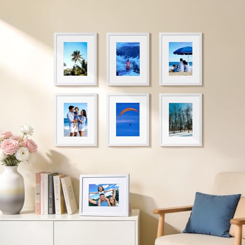HappyHapi 8x10 Picture Frames Set of 10, Wall or Tabletop Display, White - color: White, size: 8x10 inch