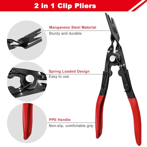 3 Pcs Clip Remover Tool, Clip Pliers Set Fastener Removal Tool, Auto Trim Removal Tool Kit Pry Tool Set Car Door Panel Dashboard Repair Kit