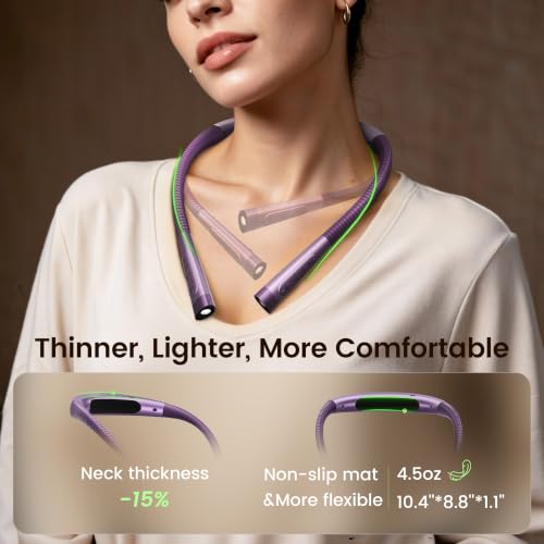 Glocusent Upgraded Neck Light,100Hrs Slimmer Reading Light for Books in Bed - color: Purple