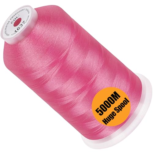 New brothread 5000M Huge Spool Embroidery Machine Thread - Christmas Pink - color: Christmas Pink-1637