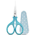 Embroidery Scissors 3.6 inch Crafting Scissors with Leather Cover - color: Light Blue