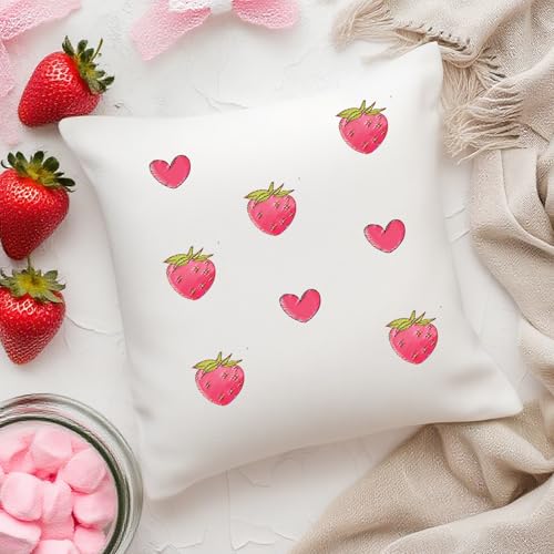 ORIGACH 4 Sheets Water Soluble Embroidery Patterns Stabilizers - Pre-Printed Strawberry Designs - Stick & Stitch Embroidery Paper for Hand Sewing Lovers - color: Strawberry